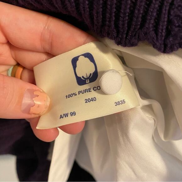 Deadstock Vintage Tulchan Purple Needlepoint Floral Top and Vest Set Small - Picture 16 of 16